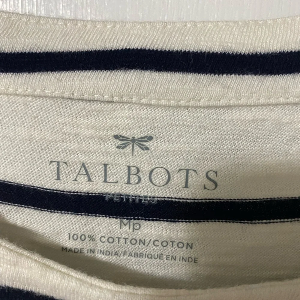 Talbots Women’s Striped Sequined Fox Top - Picture 4 of 5